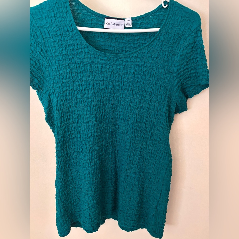 Croft & Barrow Turquoise Textured Top